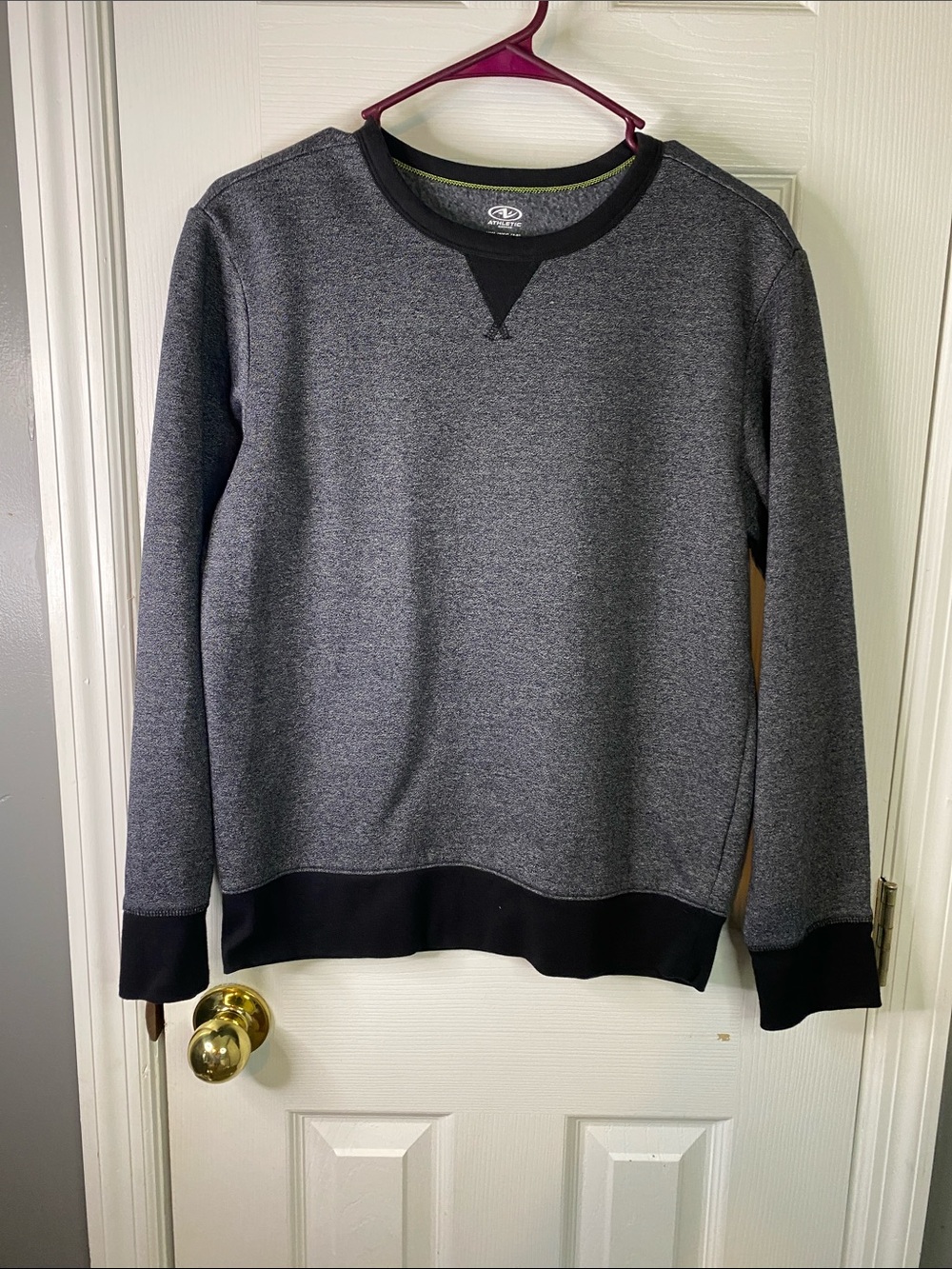 Athletic Works Heather Gray Crewneck Sweatshirt with Black Trim Boys Size 2X.